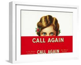 Call Again Brand Cigar Box Label-Lantern Press-Framed Art Print