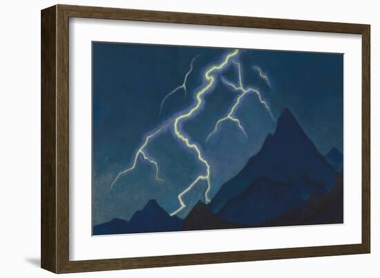 Call of the Heaven. Lightning, 1935-1936-Nicholas Roerich-Framed Giclee Print