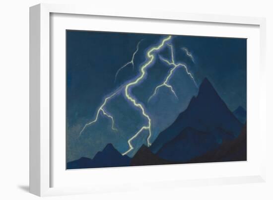 Call of the Heaven. Lightning, 1935-1936-Nicholas Roerich-Framed Giclee Print