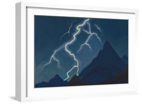 Call of the Heaven. Lightning, 1935-1936-Nicholas Roerich-Framed Giclee Print