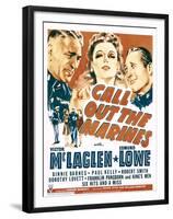 Call Out the Marines, Victor Mclaglen, Binnie Barnes, Edmund Lowe on Window Card, 1942-null-Framed Photo