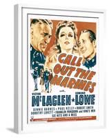 Call Out the Marines, Victor Mclaglen, Binnie Barnes, Edmund Lowe on Window Card, 1942-null-Framed Photo