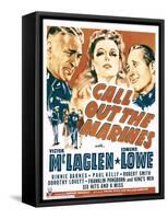 Call Out the Marines, Victor Mclaglen, Binnie Barnes, Edmund Lowe on Window Card, 1942-null-Framed Stretched Canvas