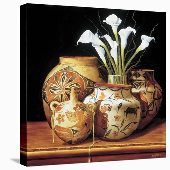 Calla Lilies and Canteen-Chuck Sabatino-Stretched Canvas