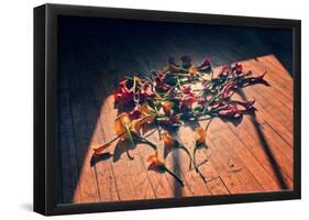 Calla Lilies on Wood Floor-null-Framed Poster