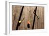 Calla Lilies on Wooden Floor-null-Framed Photo