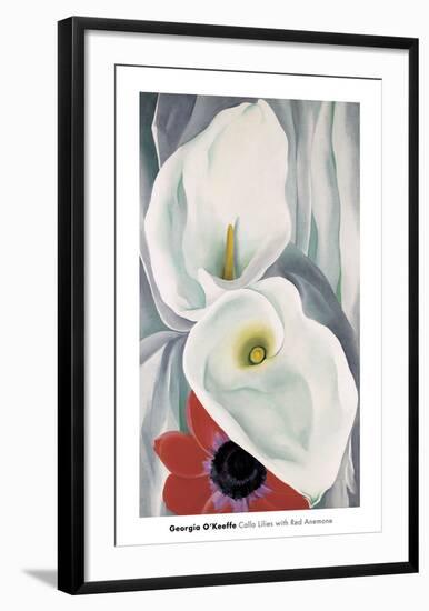 Calla Lilies with Red Anemone, 1928-Georgia O'Keeffe-Framed Art Print