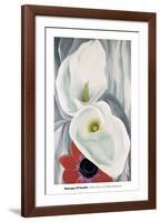 Calla Lilies with Red Anemone, 1928-Georgia O'Keeffe-Framed Art Print