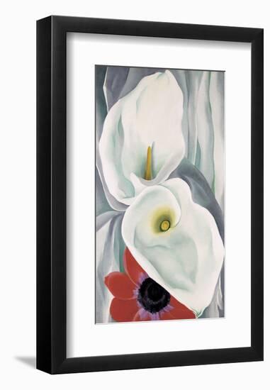 Calla Lilies with Red Anemone, 1928-Georgia O'Keeffe-Framed Art Print