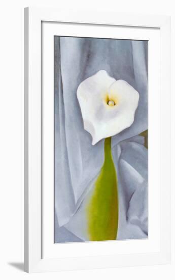 Calla Lilly On Grey-Georgia O'Keeffe-Framed Art Print