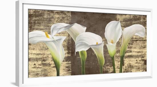 Callas on Gold (mocca variation)-Jenny Thomlinson-Framed Art Print