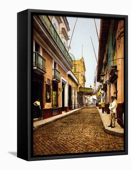 Calle De Havana, Havana-William Henry Jackson-Framed Stretched Canvas