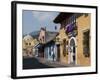 Calle De Santa Catalina and on Background La Merced Church, Antigua, Guatemala-Sergio Pitamitz-Framed Photographic Print