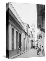 Calle Emperador and Cathedral, Havana, Cuba-null-Stretched Canvas