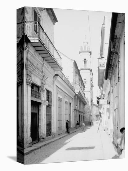 Calle Emperador and Cathedral, Havana, Cuba-null-Stretched Canvas