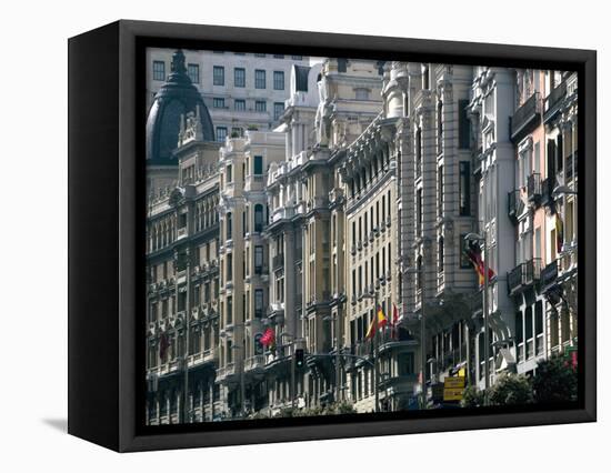 Calle Gran Via, Madrid, Spain, Europe-Marco Cristofori-Framed Stretched Canvas