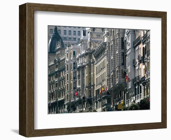 Calle Gran Via, Madrid, Spain, Europe-Marco Cristofori-Framed Photographic Print