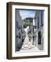 Calle San Sebastian, a Narrow Street in Mountain Village, Mijas, Malaga, Andalucia, Spain-Pearl Bucknall-Framed Premium Photographic Print