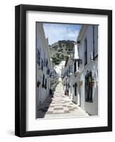 Calle San Sebastian, a Narrow Street in Mountain Village, Mijas, Malaga, Andalucia, Spain-Pearl Bucknall-Framed Premium Photographic Print