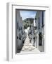 Calle San Sebastian, a Narrow Street in Mountain Village, Mijas, Malaga, Andalucia, Spain-Pearl Bucknall-Framed Premium Photographic Print