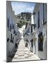 Calle San Sebastian, a Narrow Street in Mountain Village, Mijas, Malaga, Andalucia, Spain-Pearl Bucknall-Mounted Photographic Print