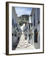 Calle San Sebastian, a Narrow Street in Mountain Village, Mijas, Malaga, Andalucia, Spain-Pearl Bucknall-Framed Photographic Print