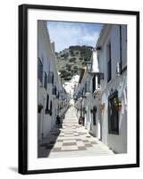 Calle San Sebastian, a Narrow Street in Mountain Village, Mijas, Malaga, Andalucia, Spain-Pearl Bucknall-Framed Photographic Print