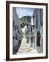 Calle San Sebastian, a Narrow Street in Mountain Village, Mijas, Malaga, Andalucia, Spain-Pearl Bucknall-Framed Photographic Print