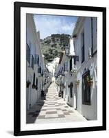 Calle San Sebastian, a Narrow Street in Mountain Village, Mijas, Malaga, Andalucia, Spain-Pearl Bucknall-Framed Photographic Print