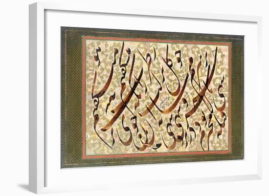 Calligraphy, 1871-Mirza Gholam-reza Esfahani-Framed Giclee Print