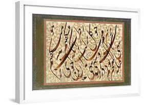 Calligraphy, 1871-Mirza Gholam-reza Esfahani-Framed Giclee Print