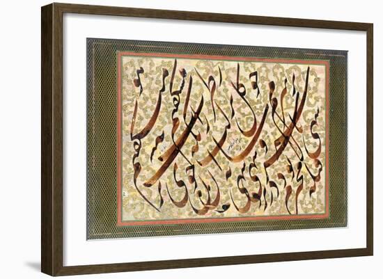 Calligraphy, 1871-Mirza Gholam-reza Esfahani-Framed Giclee Print