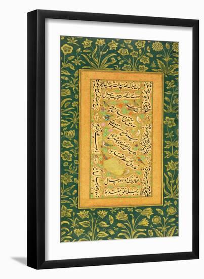 Calligraphy by Mir Ali of Herat, with a Mughal Border, from the Minto Album-null-Framed Giclee Print