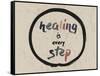 Calligraphy: Healing is Every Step. Inspirational Motivational Quote. Meditation Theme-null-Framed Stretched Canvas