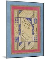 Calligraphy on the Reverse of an Illustration of Solomon and the Queen of Sheba, C.1760-Mir Kalan Khan-Mounted Giclee Print