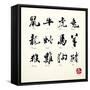 Calligraphy Zodiac Symbols-kchungtw-Framed Stretched Canvas