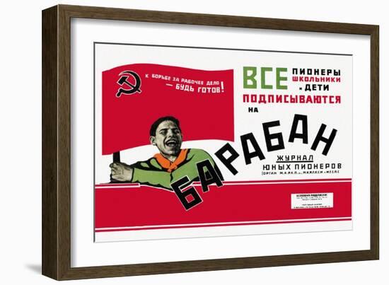 Calling All Schoolchildren Pioneers, Soviet Boy Scouts-null-Framed Art Print