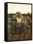 Calling in Gleaners, 1859-Jules Breton-Framed Stretched Canvas