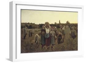 Calling in the Gleaners, 1859-Jules Breton-Framed Giclee Print