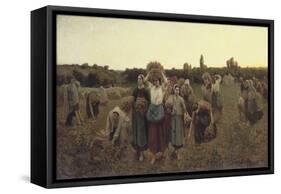 Calling in the Gleaners, 1859-Jules Breton-Framed Stretched Canvas