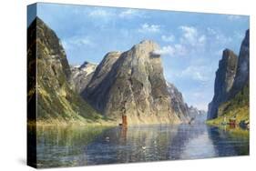 Calm Day on the Fjord, Norway-Adelsteen Normann-Stretched Canvas