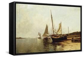Calm Morning, Portland Harbor-Alfred Thompson Bricher-Framed Stretched Canvas