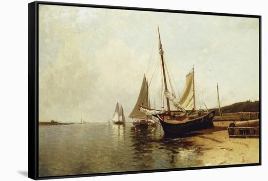 Calm Morning, Portland Harbor-Alfred Thompson Bricher-Framed Stretched Canvas