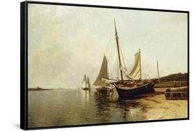 Calm Morning, Portland Harbor-Alfred Thompson Bricher-Framed Stretched Canvas