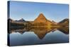 Calm Reflection in Two Medicine Lake in Glacier National Park, Montana, Usa-Chuck Haney-Stretched Canvas