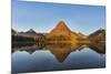 Calm Reflection in Two Medicine Lake in Glacier National Park, Montana, Usa-Chuck Haney-Mounted Photographic Print