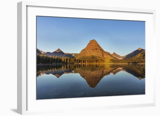 Calm Reflection in Two Medicine Lake in Glacier National Park, Montana, Usa-Chuck Haney-Framed Photographic Print