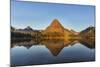 Calm Reflection in Two Medicine Lake in Glacier National Park, Montana, Usa-Chuck Haney-Mounted Photographic Print