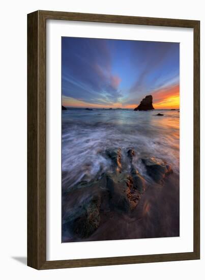 Calm Seascape After Sunset, Sonoma Coast, California-Vincent James-Framed Photographic Print