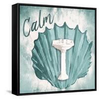 Calm Shell Sink-Jace Grey-Framed Stretched Canvas